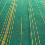 Cotton Handloom Fabric: Green with Gold Zari Stripes