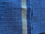 Cotton Handloom Fabric: Blue with Raised Checkered Weave