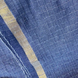 Cotton Handloom Fabric: Blue with Raised Checkered Weave