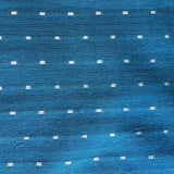 Cotton Handloom Fabric: Teal with Cream Weave