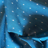 Cotton Handloom Fabric: Teal with Cream Weave