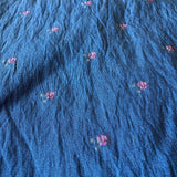 Silk /Cotton Blend Fabric: Blue with Tiny Pink Flowers