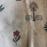 Silk /Cotton Blend Fabric: Elephants and Palms