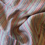Silk /Cotton Blend Fabric: Muted Striped Pink &amp; Cream Fabric