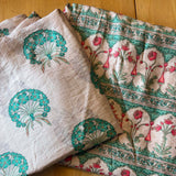 Silk /Cotton Blend Fabric: Moghul Pink Flower Fabric