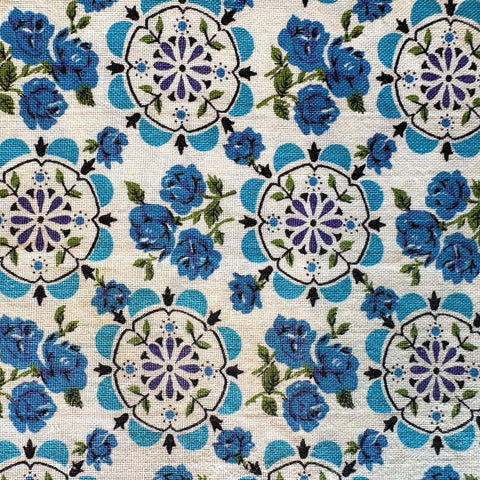 Vintage Cotton Feed Sack: Blue Flower Feed Sack