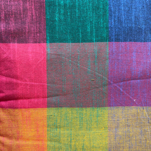 Cotton Handloom Fabric: Large Colorful Madras Checks