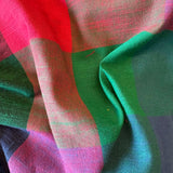 Cotton Handloom Fabric: Large Colorful Madras Checks