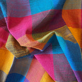 Cotton Handloom Fabric: Medium Colorful Madras Checks