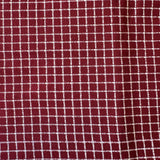 Cotton Printed Fabric: Maroon with Cream Checks