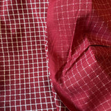 Cotton Printed Fabric: Maroon with Cream Checks