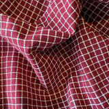Cotton Printed Fabric: Maroon with Cream Checks