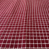 Cotton Printed Fabric: Maroon with Cream Checks