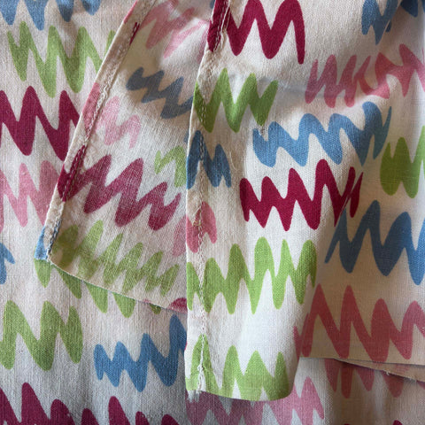 Vintage Cotton Feedsack: Colorful Zig Zags #2