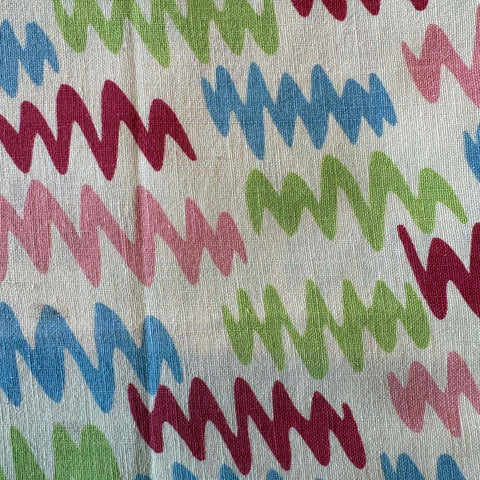 Vintage Cotton Feedsack: Colorful Zig Zags #1