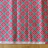 Vintage-Inspired Cotton Fabric: Pink &b Green Gingham