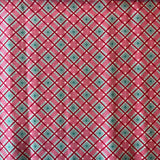 Vintage-Inspired Cotton Fabric: Pink &b Green Gingham