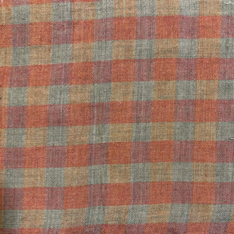 Linen: Brick Colored Checks