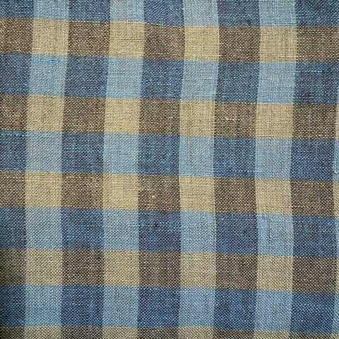 Linen: Blue, Yellow & Gray Checks