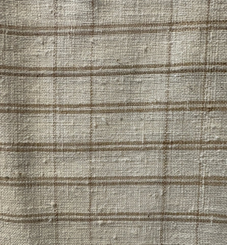 Organic Cotton Light Brown Check Yardage Fabric