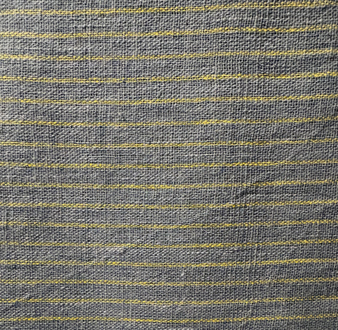 Organic Cotton Gray with Yellow Stripe Yardage Fabric