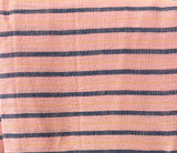Organic Cotton Pink, Yellow & Gray Stripe Yardage Fabric