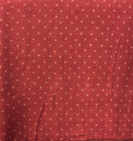 Organic Cotton Red with White Polka Dots Yardage Fabric