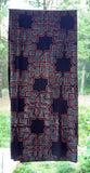Cotton Ajrak Fabric Yardage: Brown, Yellow & Blue Geometric