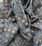 Cotton Ajrak Fabric Persian Stars Circle Tiles Yardage