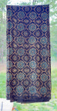 Cotton Ajrak Fabric Brown with Blue Yardage