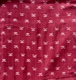 Organic Cotton Red with Small Butti Yardage Fabric