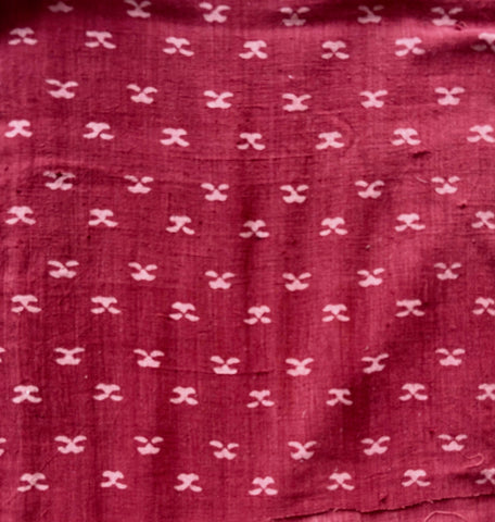 Organic Cotton Red with Small Butti Yardage Fabric