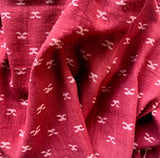 Organic Cotton Red with Small Butti Yardage Fabric