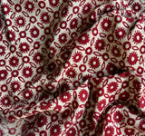 Organic Cotton Red with Medium Butti Yardage Fabric