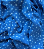 Organic Cotton Indigo with White Polka Dots Yardage Fabric