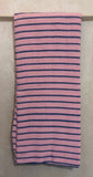 Organic Cotton Pink, Yellow & Gray Stripe Yardage Fabric
