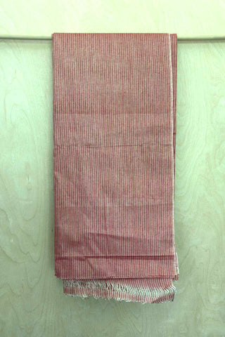 Red & Cream Striped Khadi