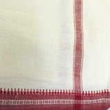 Cotton Khadi: Cream with Red Border