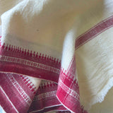 Cotton Khadi: Cream with Red Border
