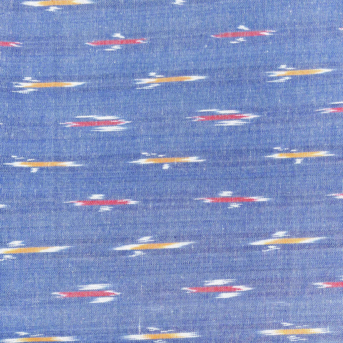 Pre-cut Cotton Ikat: Blue with tiny weaves