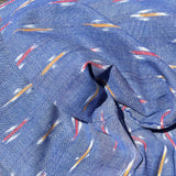 Pre-cut Cotton Ikat: Blue with tiny weaves