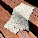 Cotton Block Print Fabric Yardage: White & Gray intricate Design