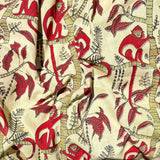 Cotton Block Print Fabric Yardage: Monkey Print