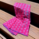 Vintage Silk Ikat Handwoven Pre-Cut Fabric: Pinks & Purples