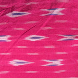 Cotton Ikat Handwoven Pre-Cut Fabric: Pinks with Blue