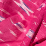 Cotton Ikat Handwoven Pre-Cut Fabric: Pinks with Blue
