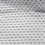 Cotton Handwoven Fabric: White with Black Motif