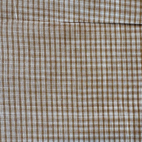 Cotton Handloom Fabric: Light Brown Ombre Checks