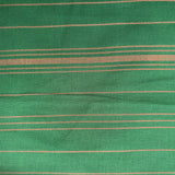 Cotton Handloom Fabric: Green with Gold Zari Stripes