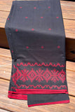 Cotton Fabric Yardage: Black and Red Jamdani